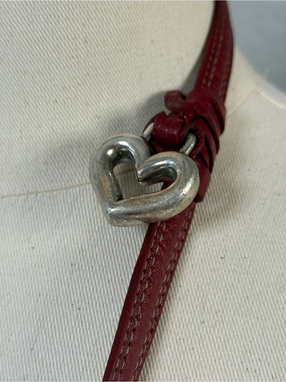 Brighton Leather Crossbody Wallet Bag Heart Buckle Croc Embossed